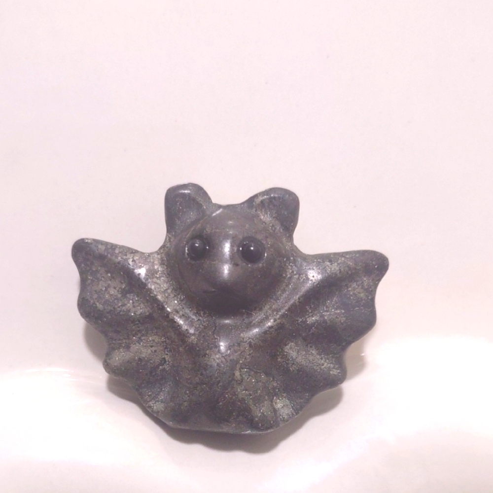 Bat Carving Pyrite Bat 1 Inch X 1.5 Has Flaws See Photos  SUPER CUTE